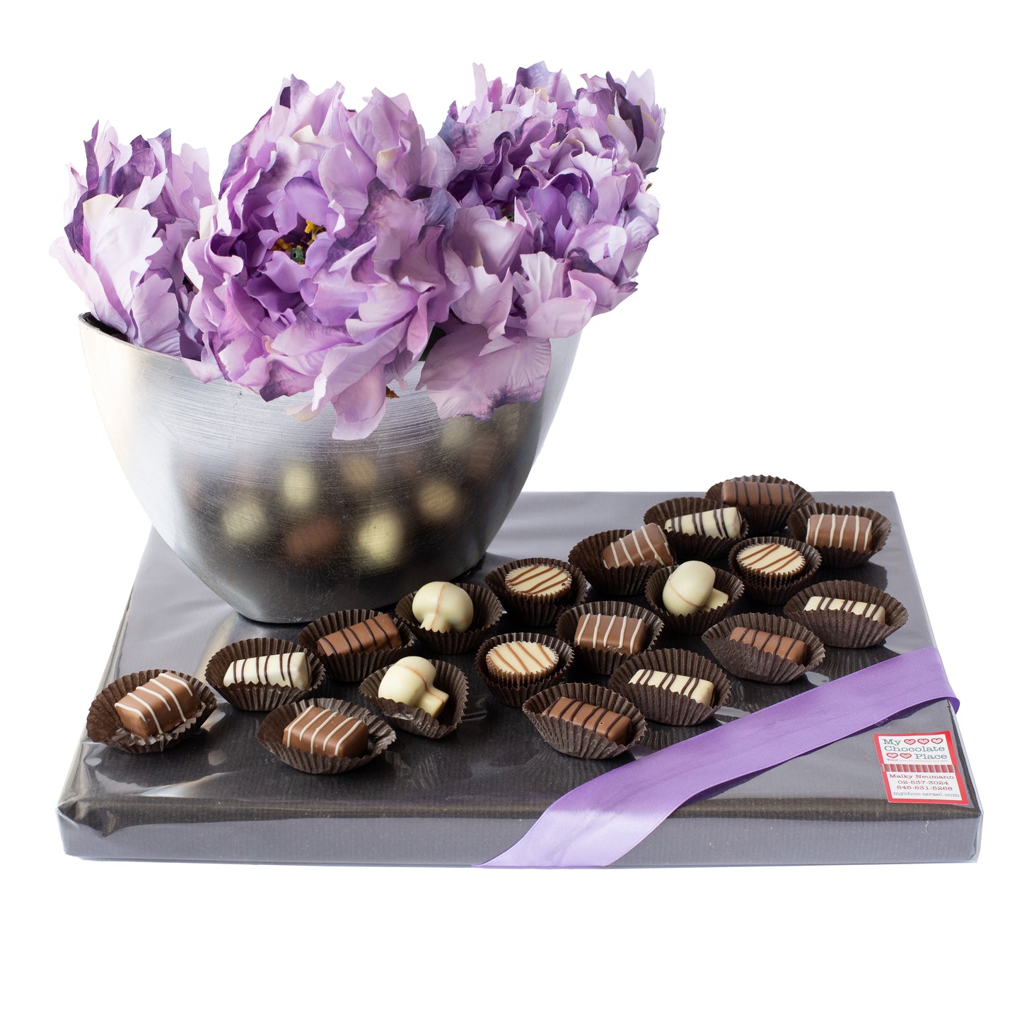 Elegant Vase & Chocolate Arrangement