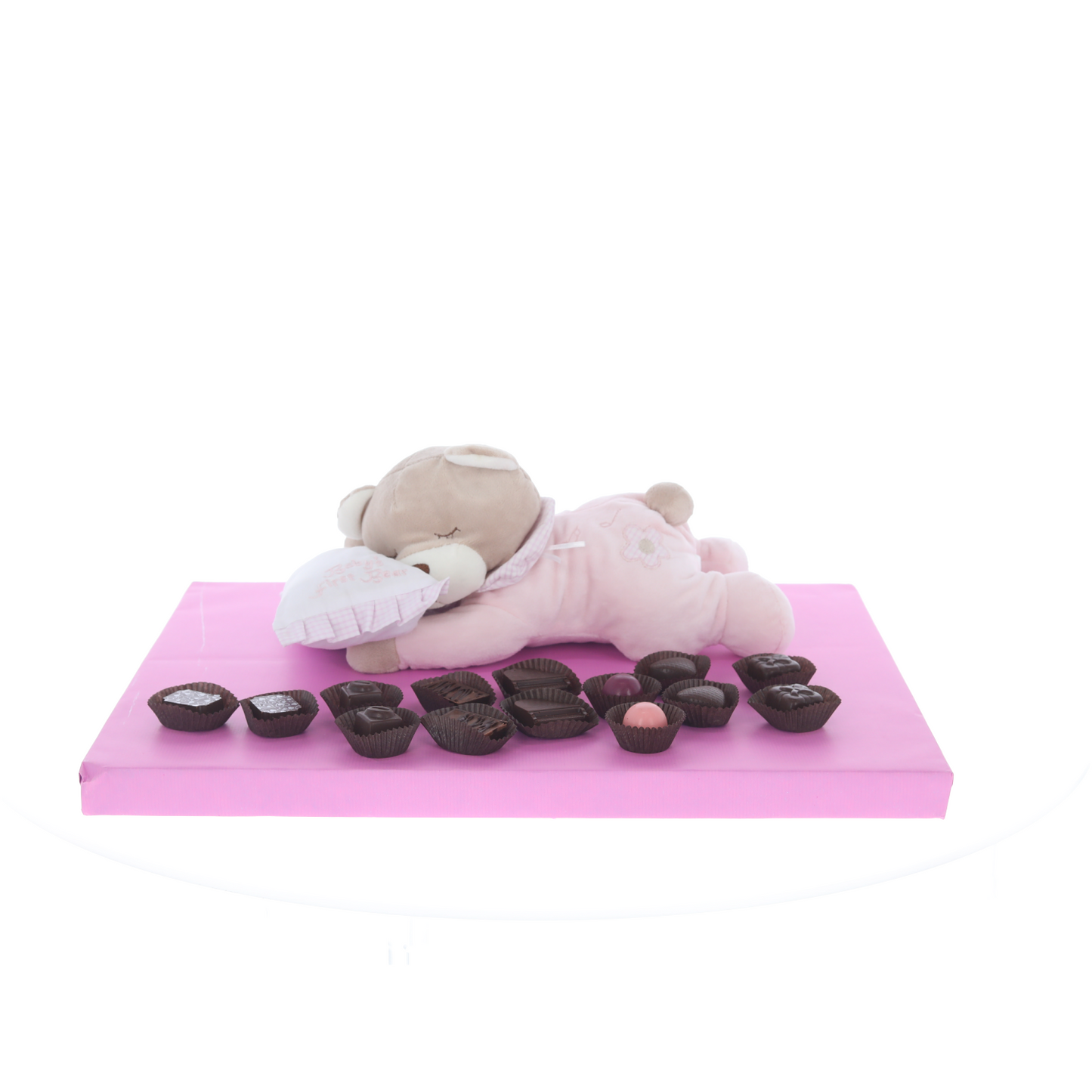 Pink musical sleeping teddy
