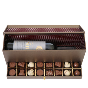 Cardboard Wine Box with Chocolate Drawer