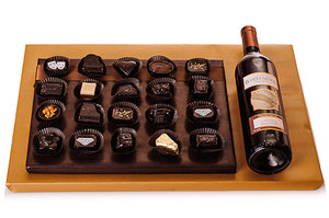 Arrangement of 20 Chocolates Plus Wine!