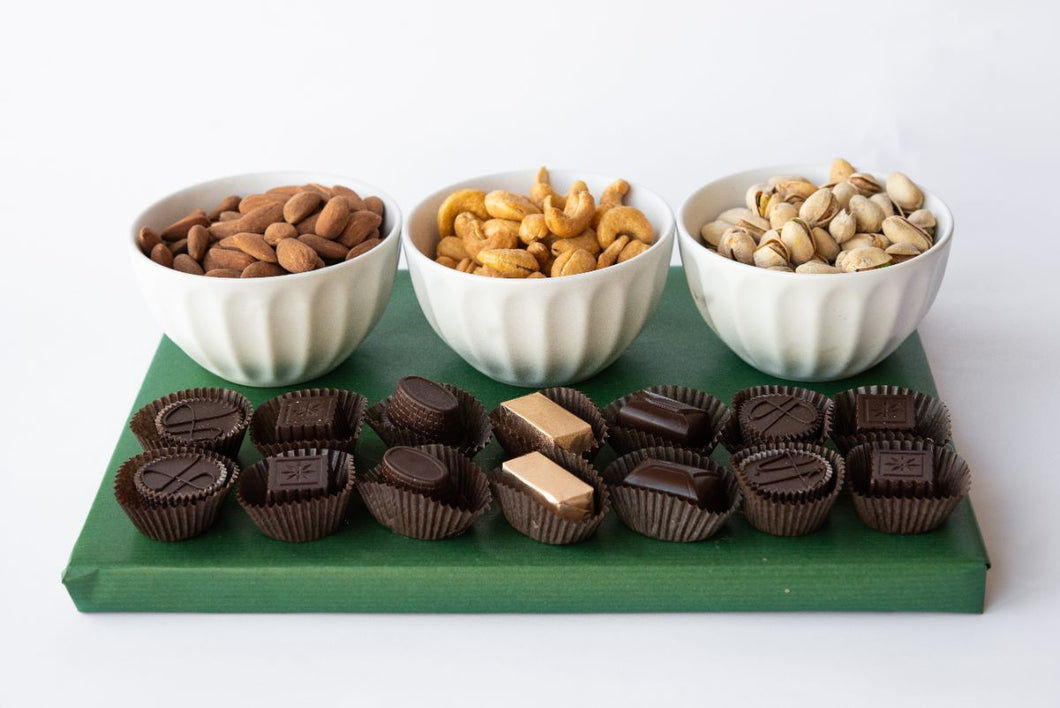 Nuts and chocolate arrangement