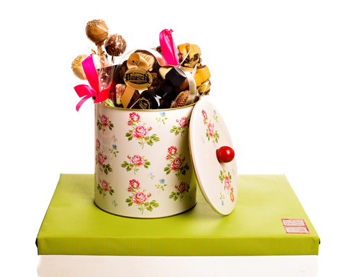 Floral Tin stuffed with Goodies