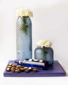 Masterpiece set of blue glass vases