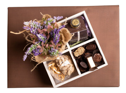 Square divided wood flower box