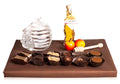 Honeybear Glass Honey Dish with Decorative Honey Jar and Chocolates